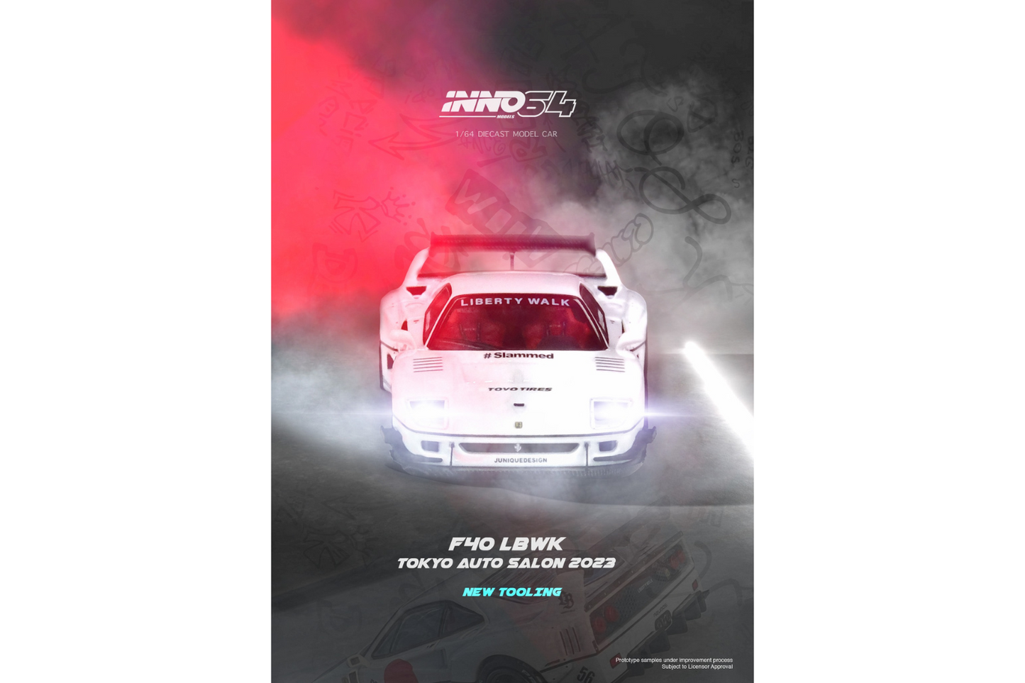 Inno64 LBWK Ferrari F40 Tokyo Auto Salon 2023 Edition in White