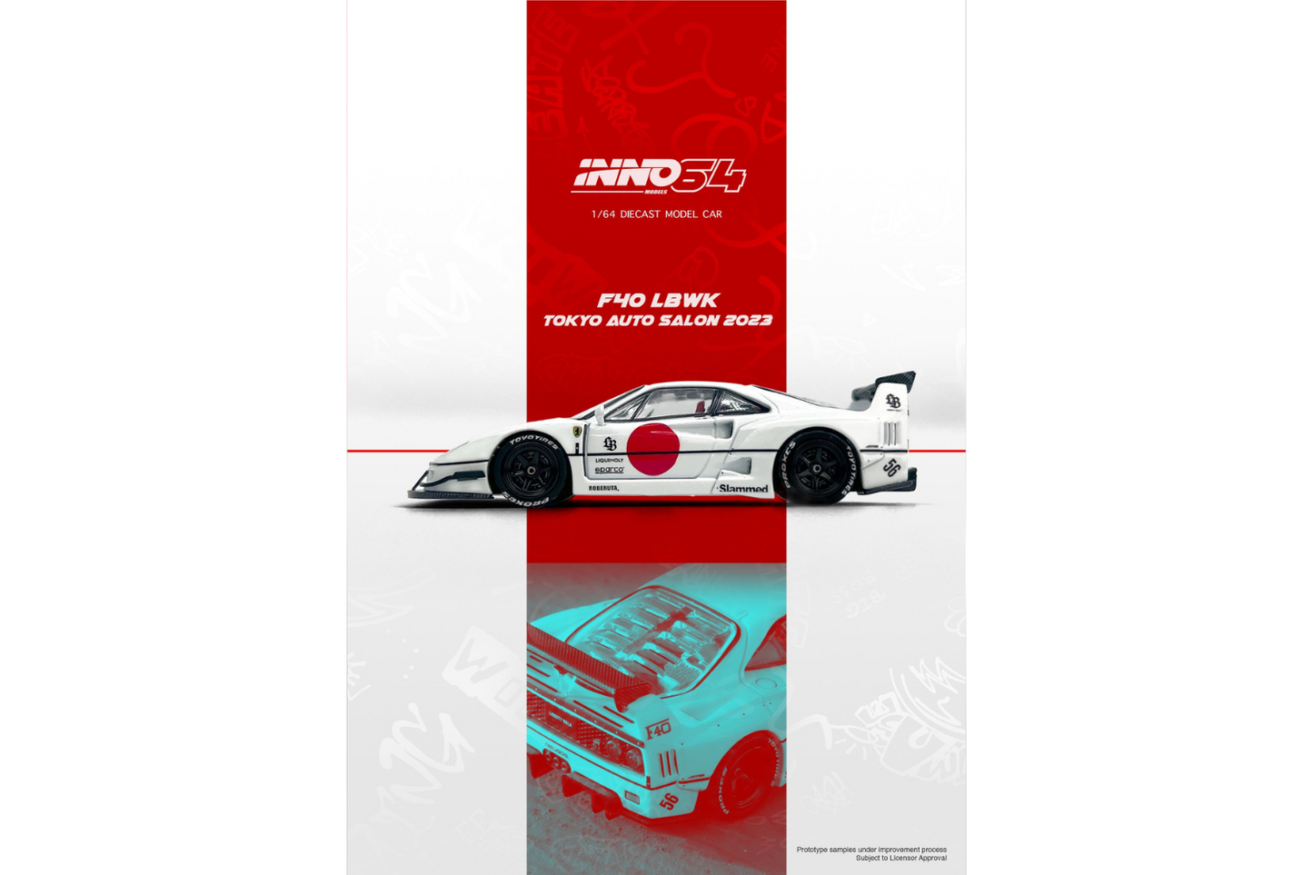 Inno64 LBWK Ferrari F40 Tokyo Auto Salon 2023 Edition in White