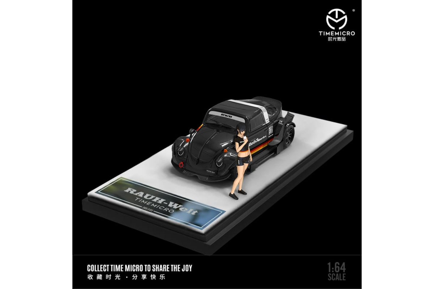 Time Micro 1/64 RWB Volkswagen Beetle in Black