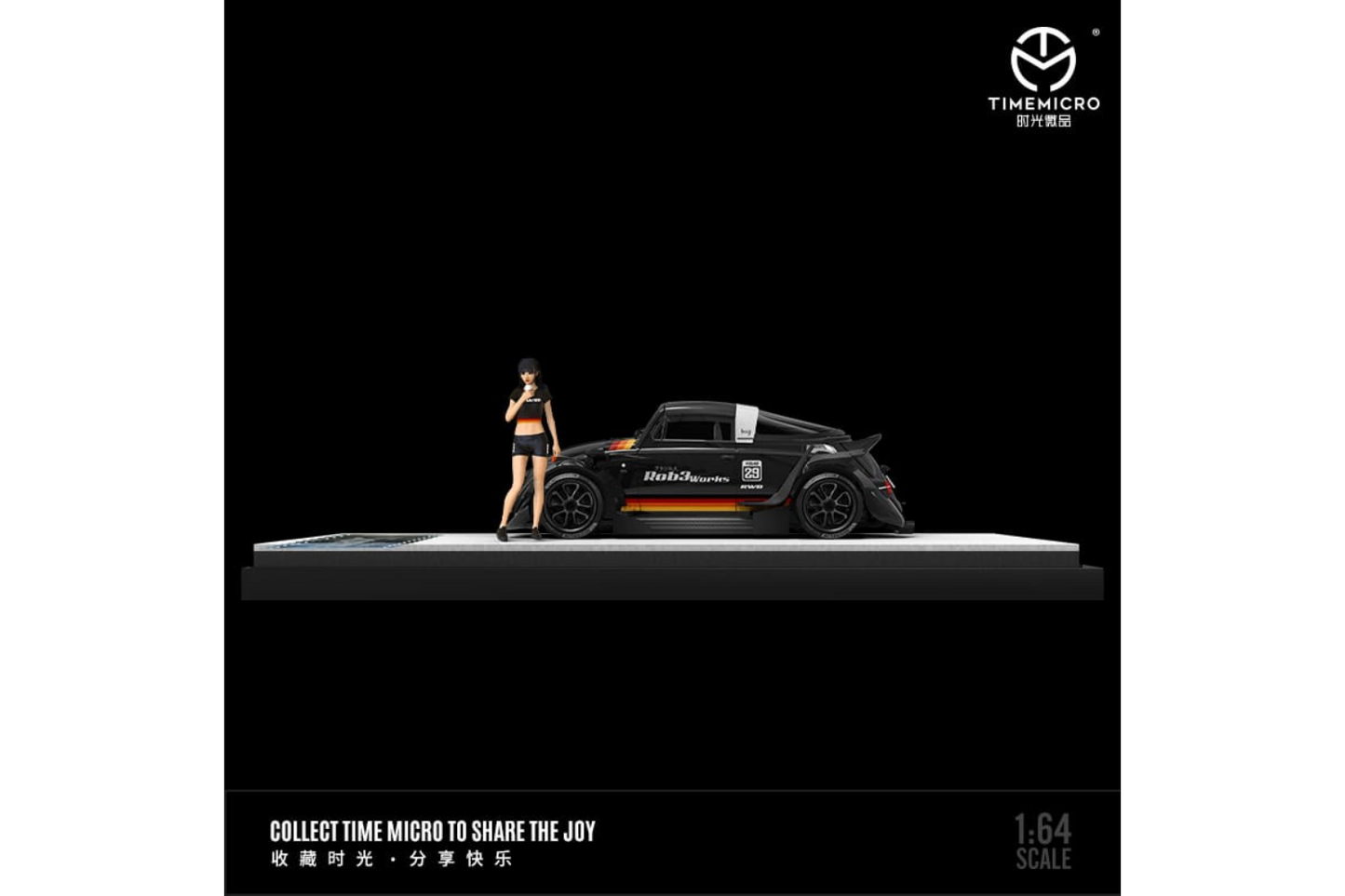 Time Micro 1/64 RWB Volkswagen Beetle in Black