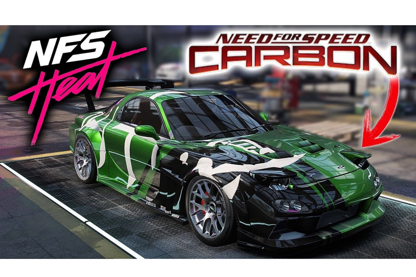 Time Micro x GDO 1/64 Mazda RX-7 (FD3S) Need For Speed Carbon Kenji Bushido Green Livery