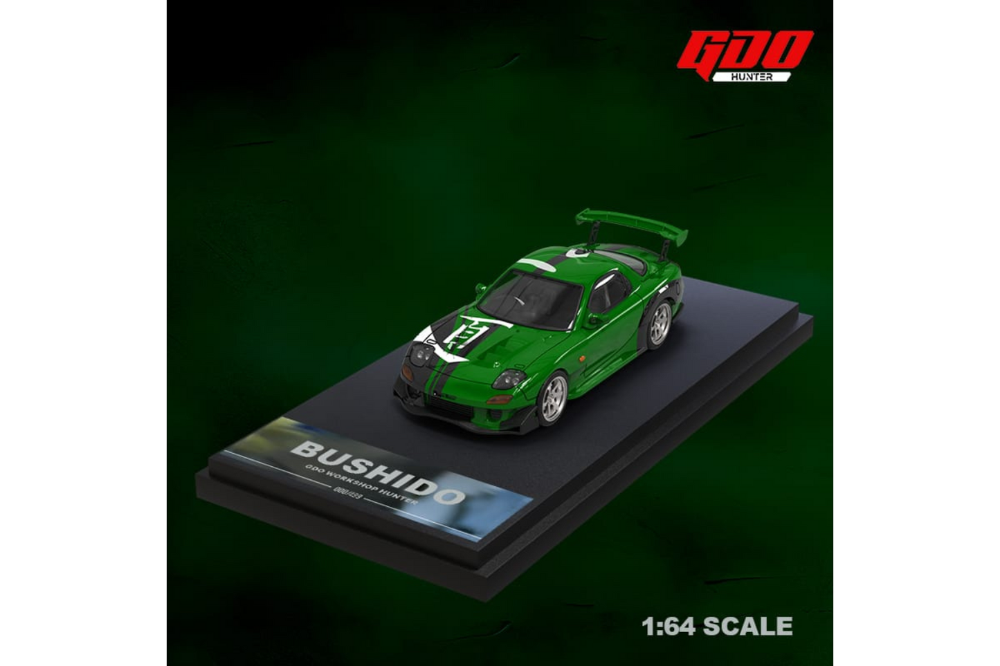 Time Micro x GDO 1/64 Mazda RX-7 (FD3S) Need For Speed Carbon Kenji Bushido Green Livery