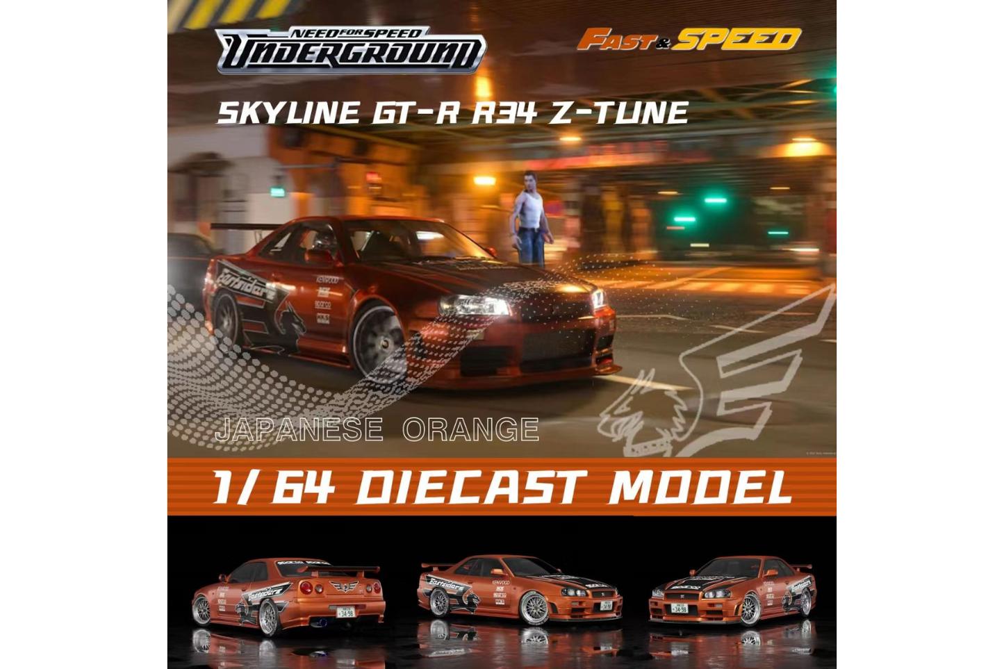 Fast Speed 1/64 Nissan Skyline (R34) Need For Speed Underground Livery