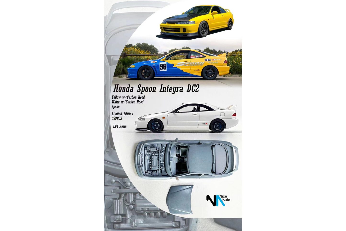 Nice Auto 1/64 Honda Spoon Integra Type-R (DC2)