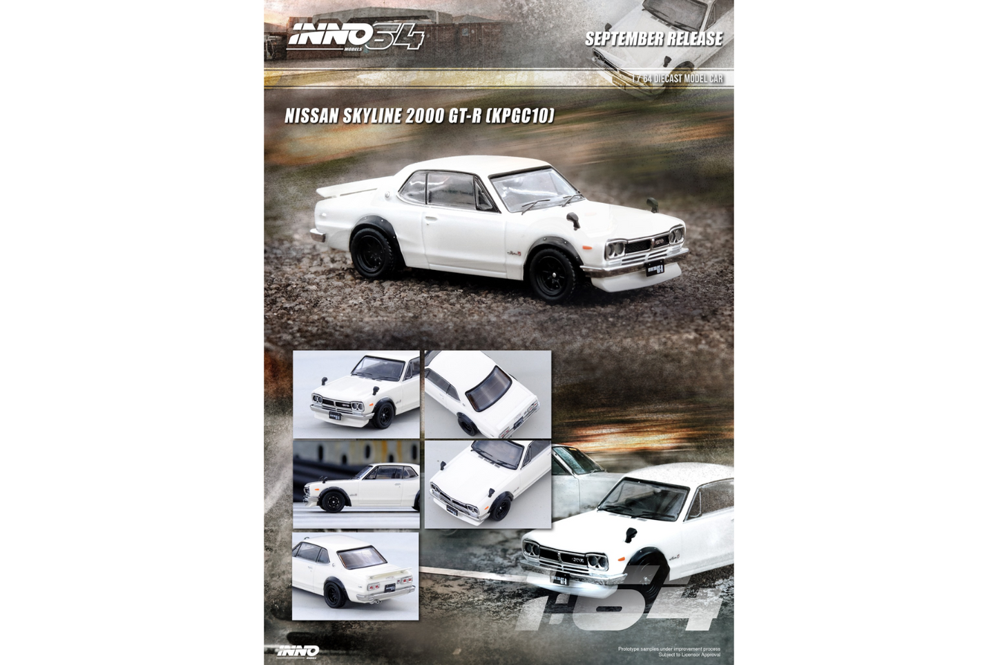 Inno64 1/64 Nissan Skyline 2000 GT-R (KPGC10) in White