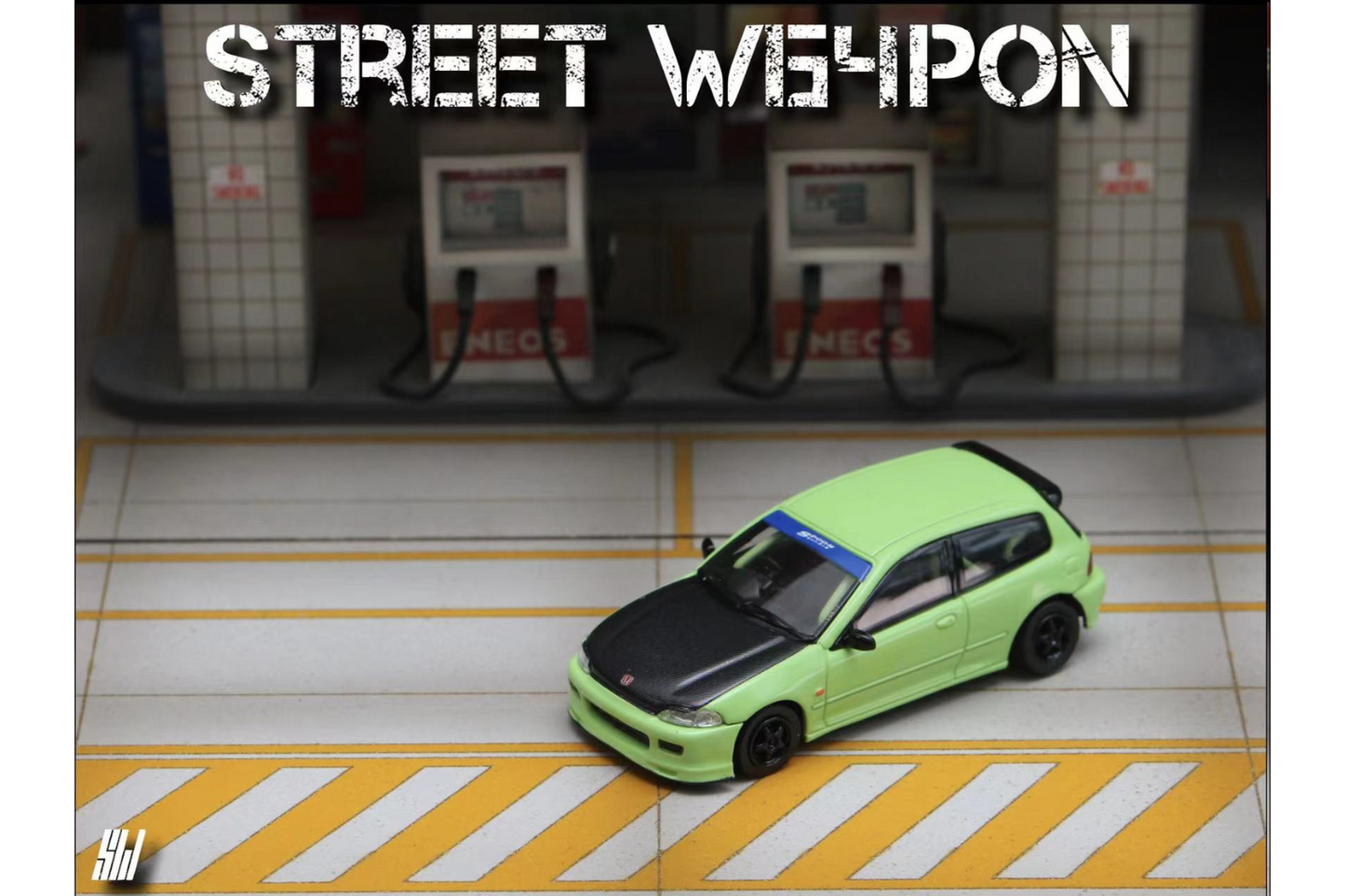 Street Weapon 1/64 Honda Civic EG6 Spoon Green Livery - Thailand Modication Exibition