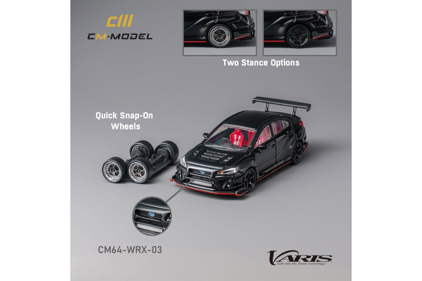 CM Model 1/64 Subaru WRX (VAB) Varis Widebody in Black