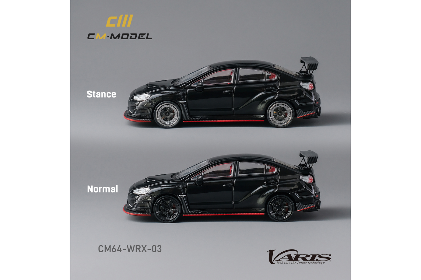 CM Model 1/64 Subaru WRX (VAB) Varis Widebody in Black