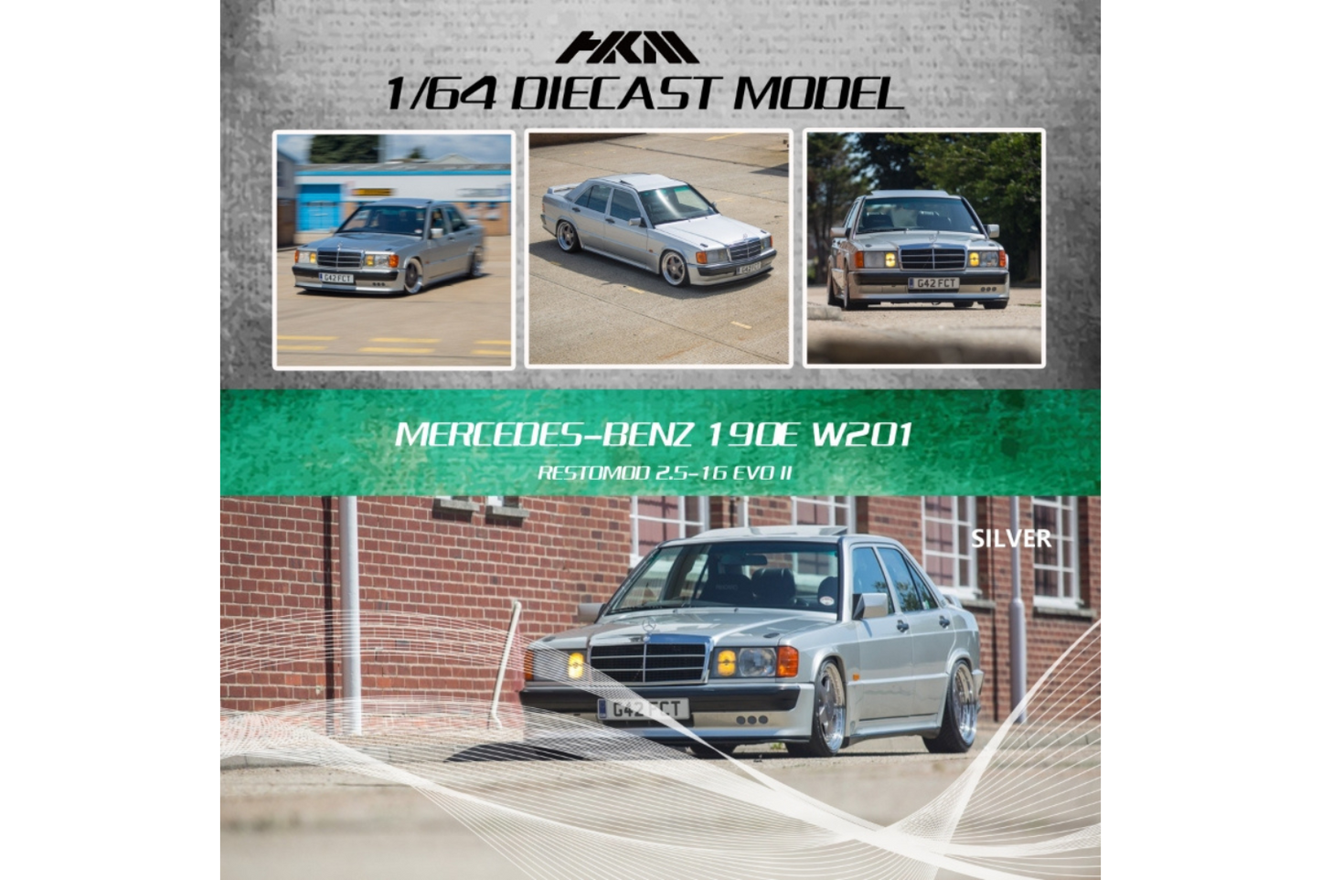 HKM 1/64 Mercedes-Benz 190E (W201) Restomod 2.5-16 EVO II