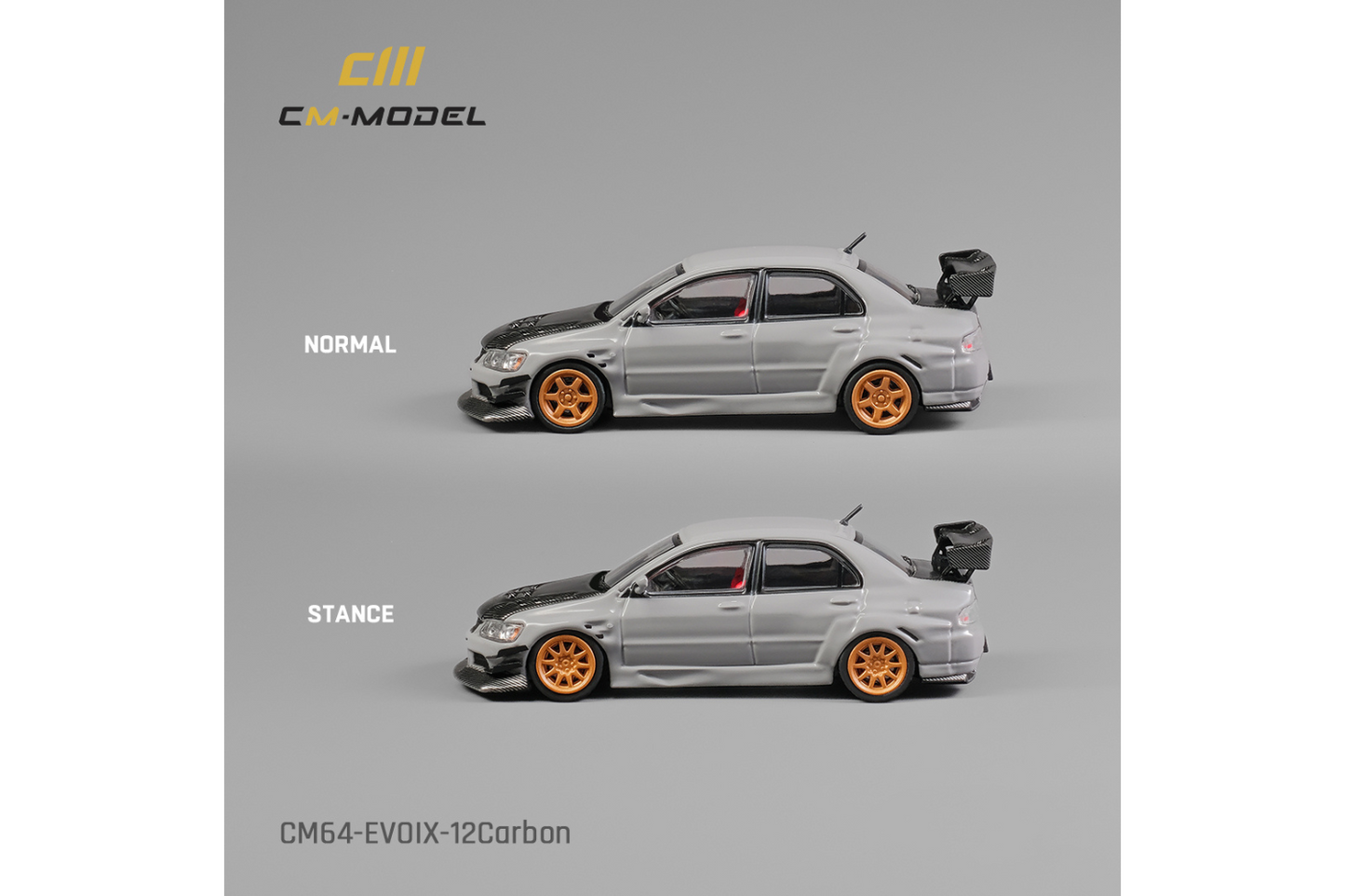 CM Model 1/64 Mitsubishi Evolution IX Voltex Widebody in Gray