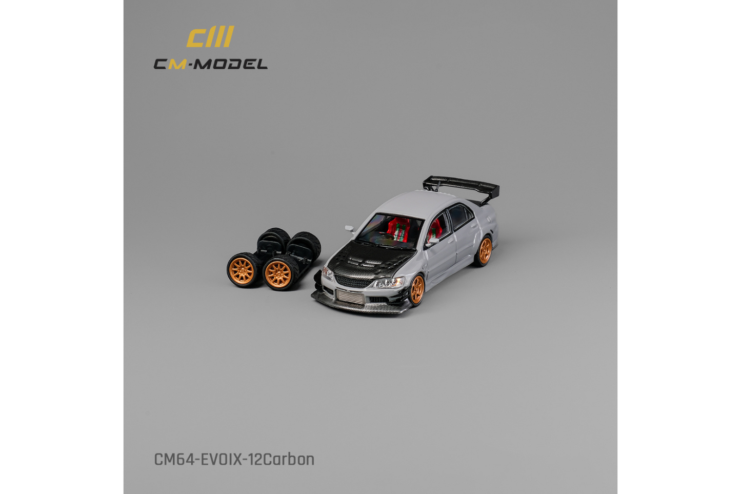 CM Model 1/64 Mitsubishi Evolution IX Voltex Widebody in Gray