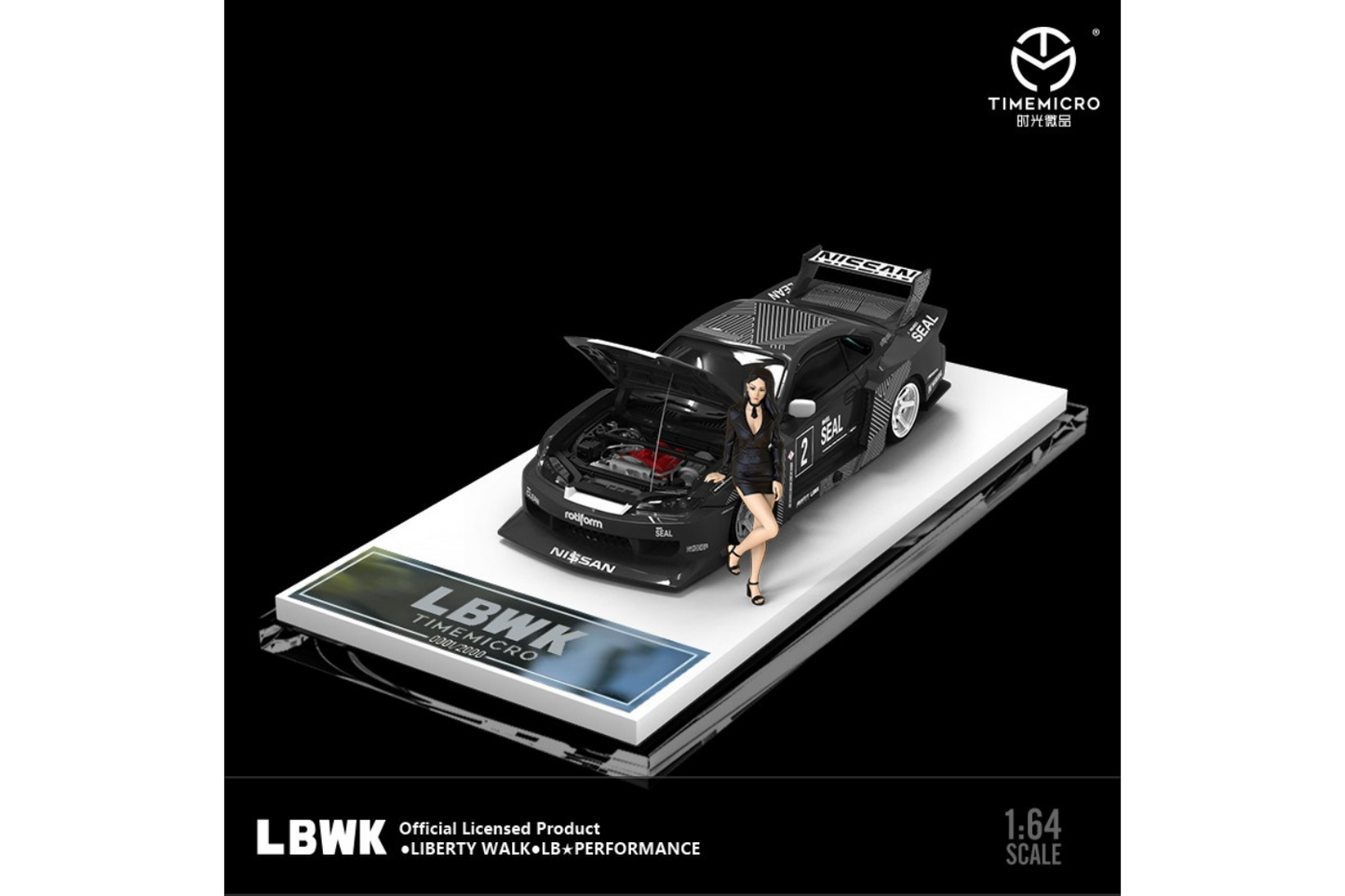 Time Micro 1/64 LB-Super Silhouette Nissan Silvia S15 in Black