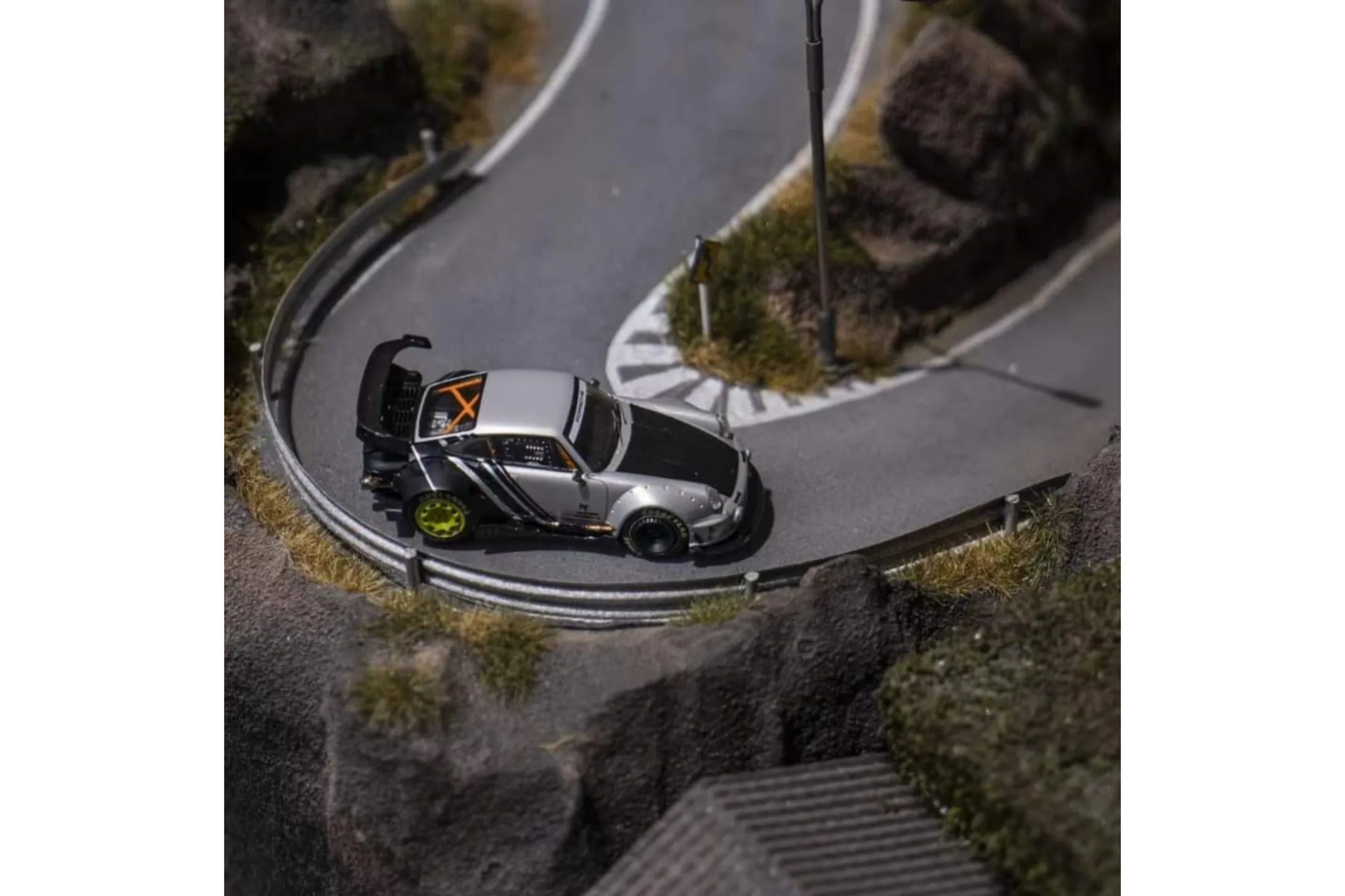 DCM 1/64 Porsche 911 RWB964 in Matte Gray and Carbon