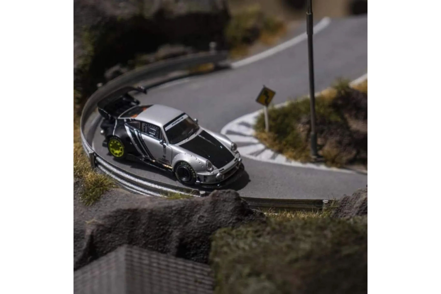 DCM 1/64 Porsche 911 RWB964 in Matte Gray and Carbon