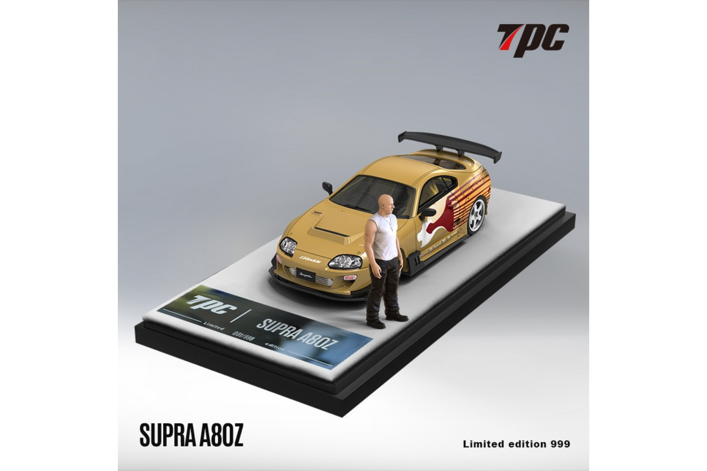TPC 1/64 Toyota Supra (A80) Widebody in Gold "2 Fast 2 Furious Tribute"