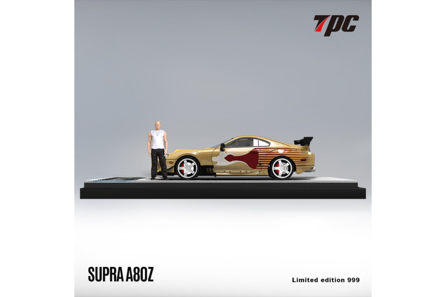 TPC 1/64 Toyota Supra (A80) Widebody in Gold "2 Fast 2 Furious Tribute"