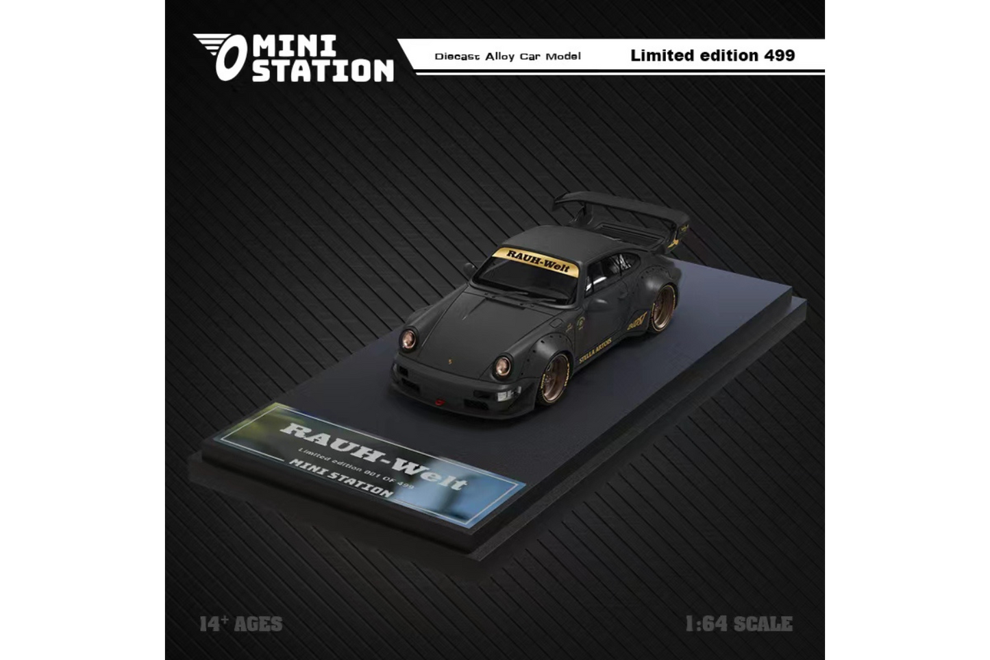 Mini Station 1/64 RWB VW T1 Van and Porsche 911 RWB964 Trailer Set in Stella Artois Livery