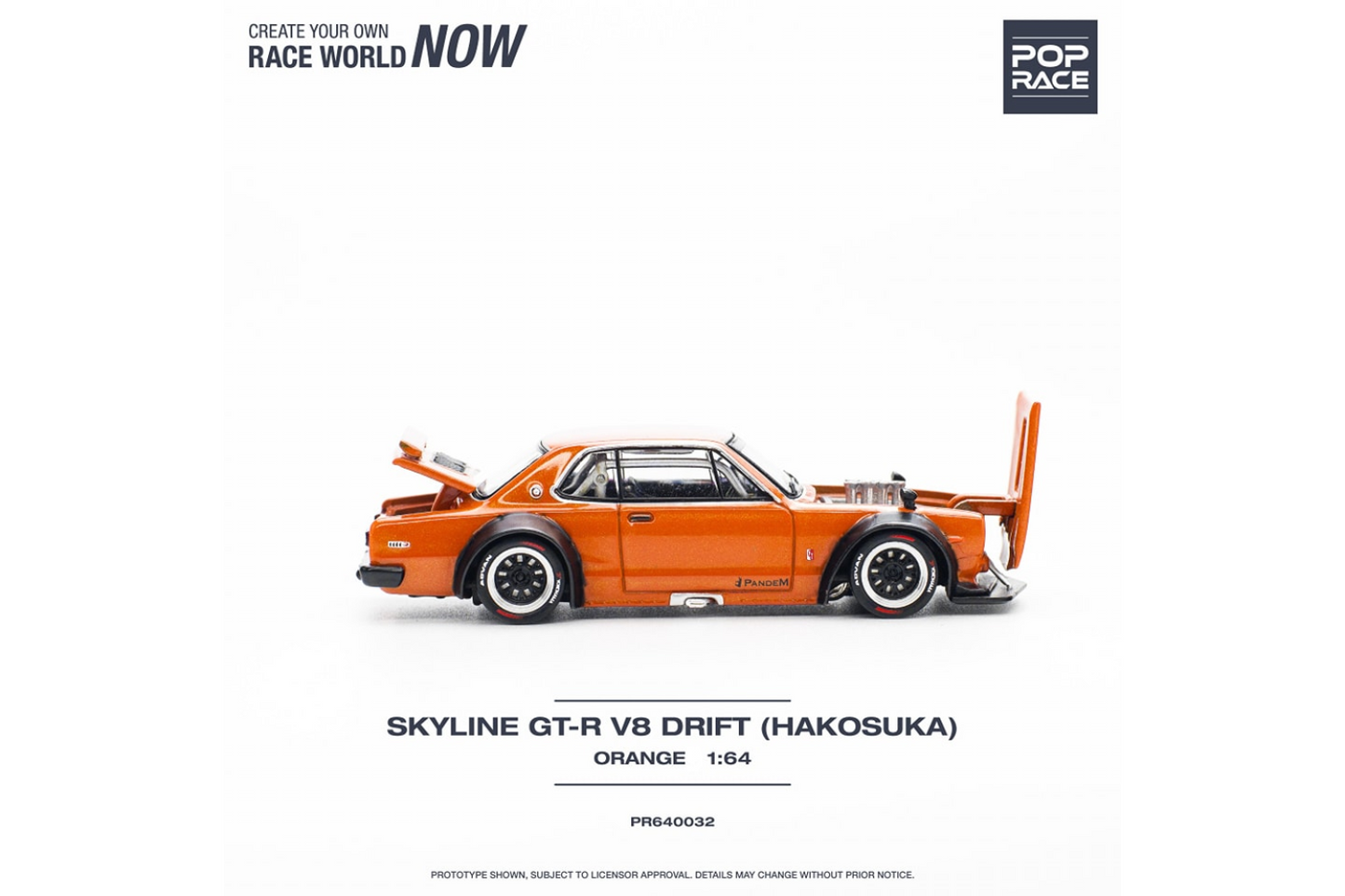 Pop Race x XCARTOYS 1/64 Nissan Skyline GT-R V8 Drift (Hakosuka)