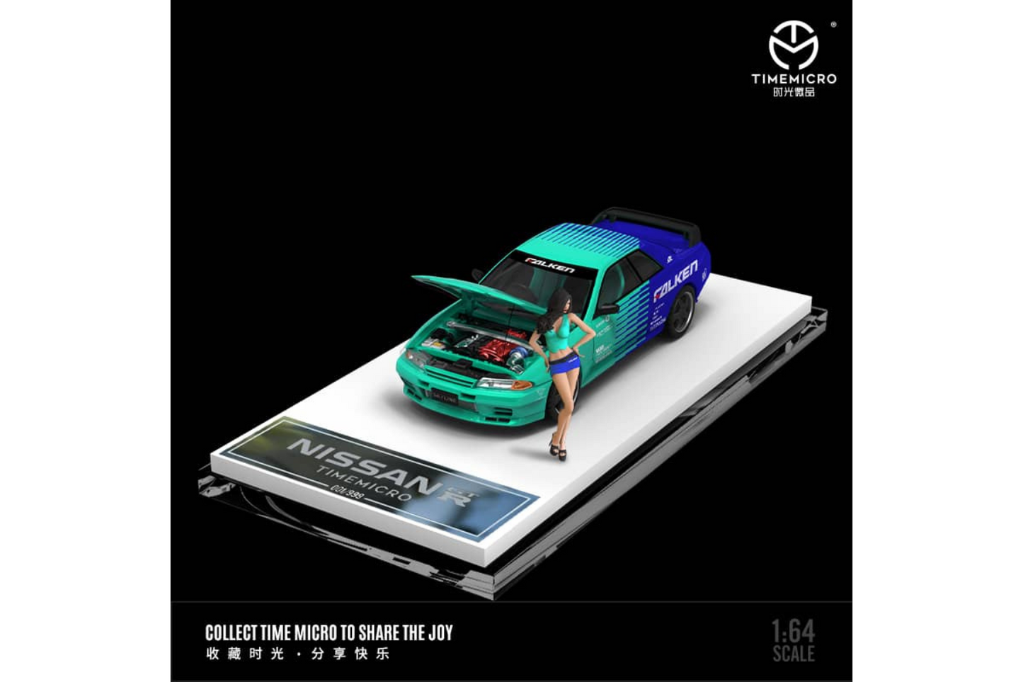 Time Micro 1/64 Nissan Skyline GT-R (R32) In Falken Livery