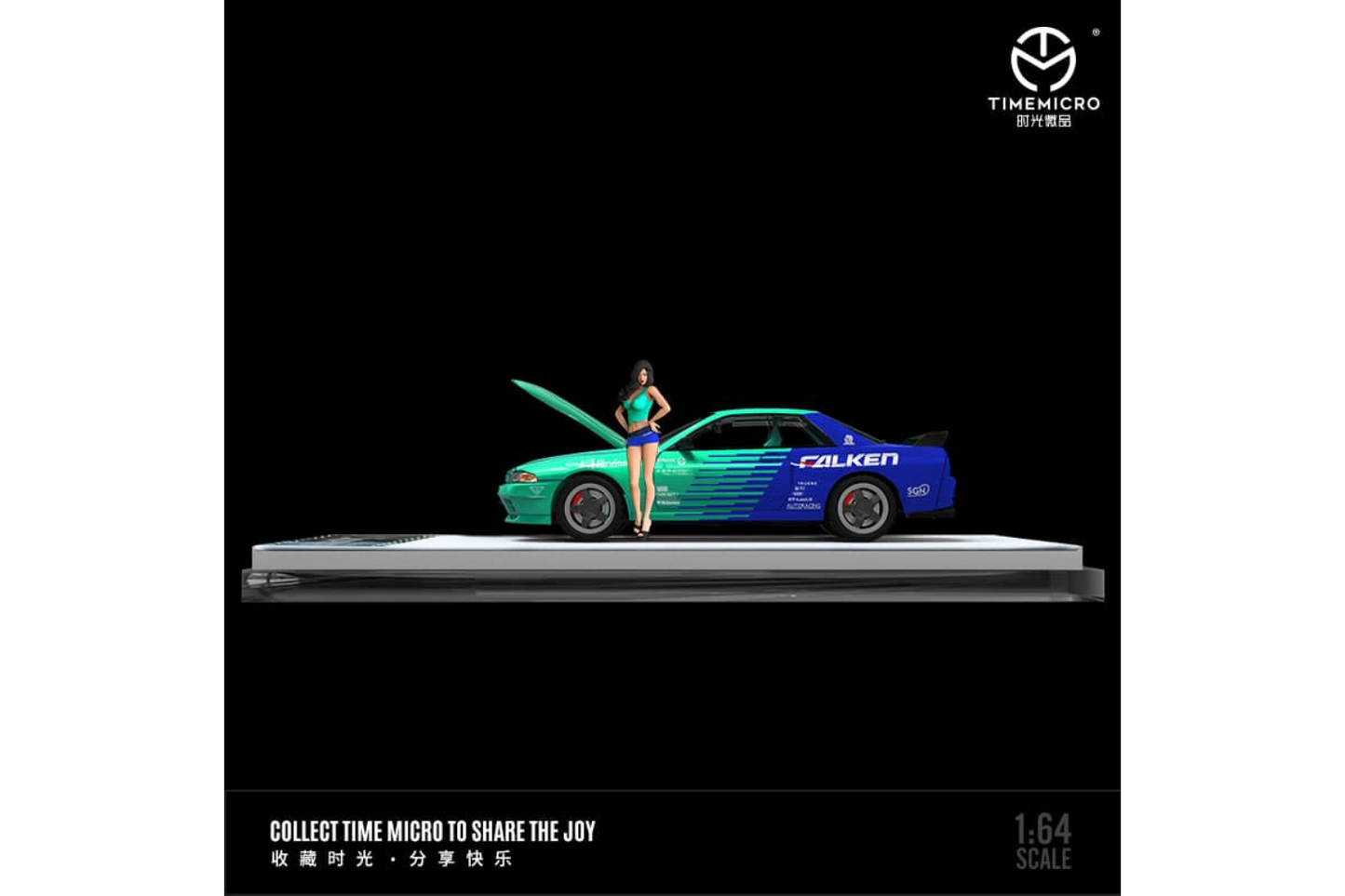 Time Micro 1/64 Nissan Skyline GT-R (R32) In Falken Livery