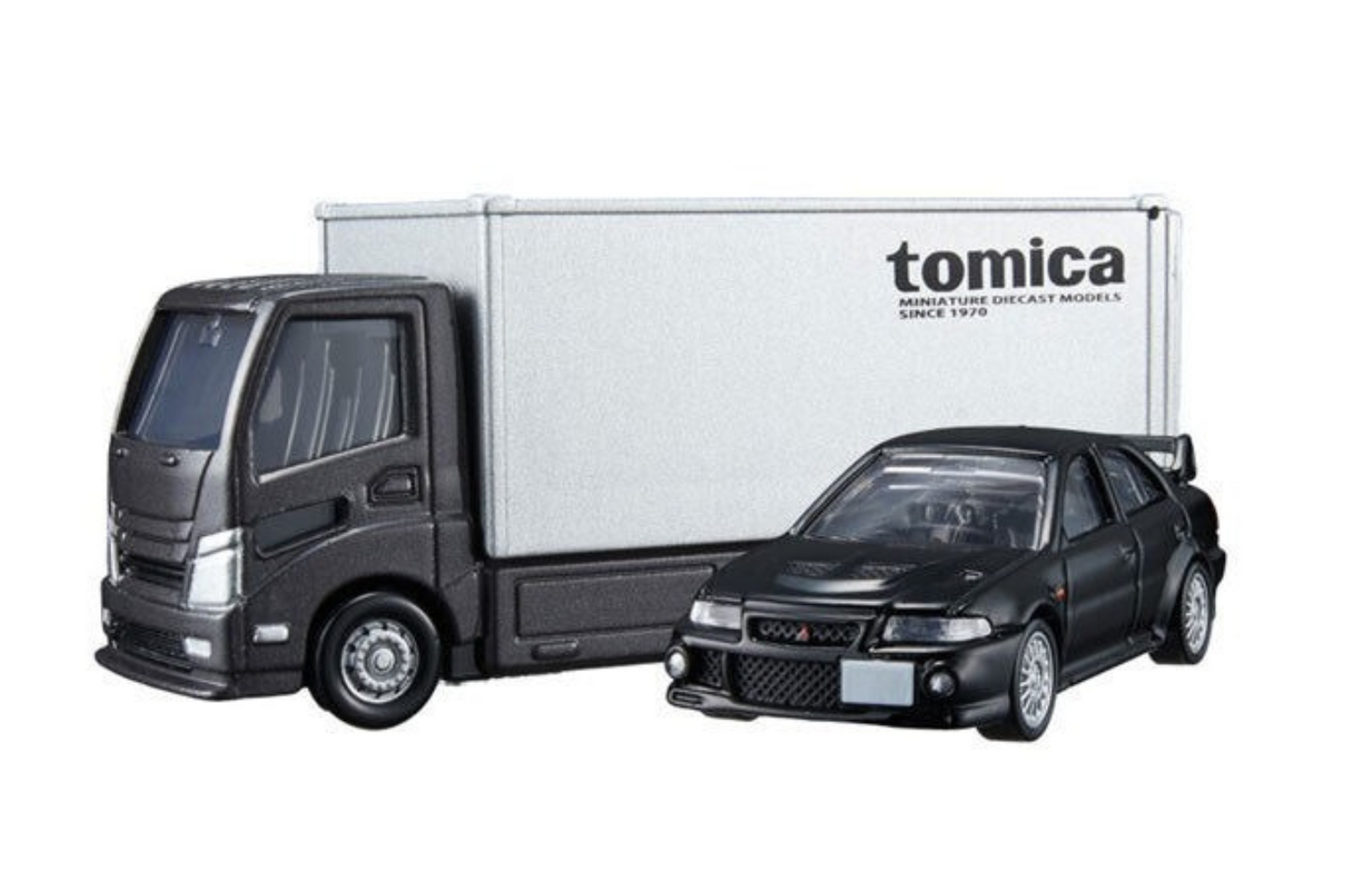 Tomica Premium 1/64 Tomica Transporter Diecast Model Car - Mitsubishi Lancer Estate Evolution VI GSR