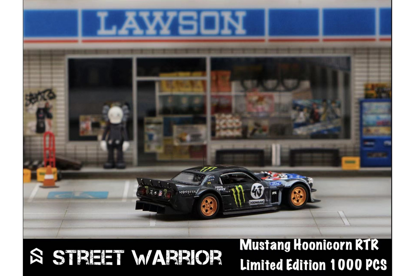 Street Weapons 1/64 1965 Ford Mustang RTR "Ken Block" Gymkhana - Porsche 911 RWB 993 in Monster Livery