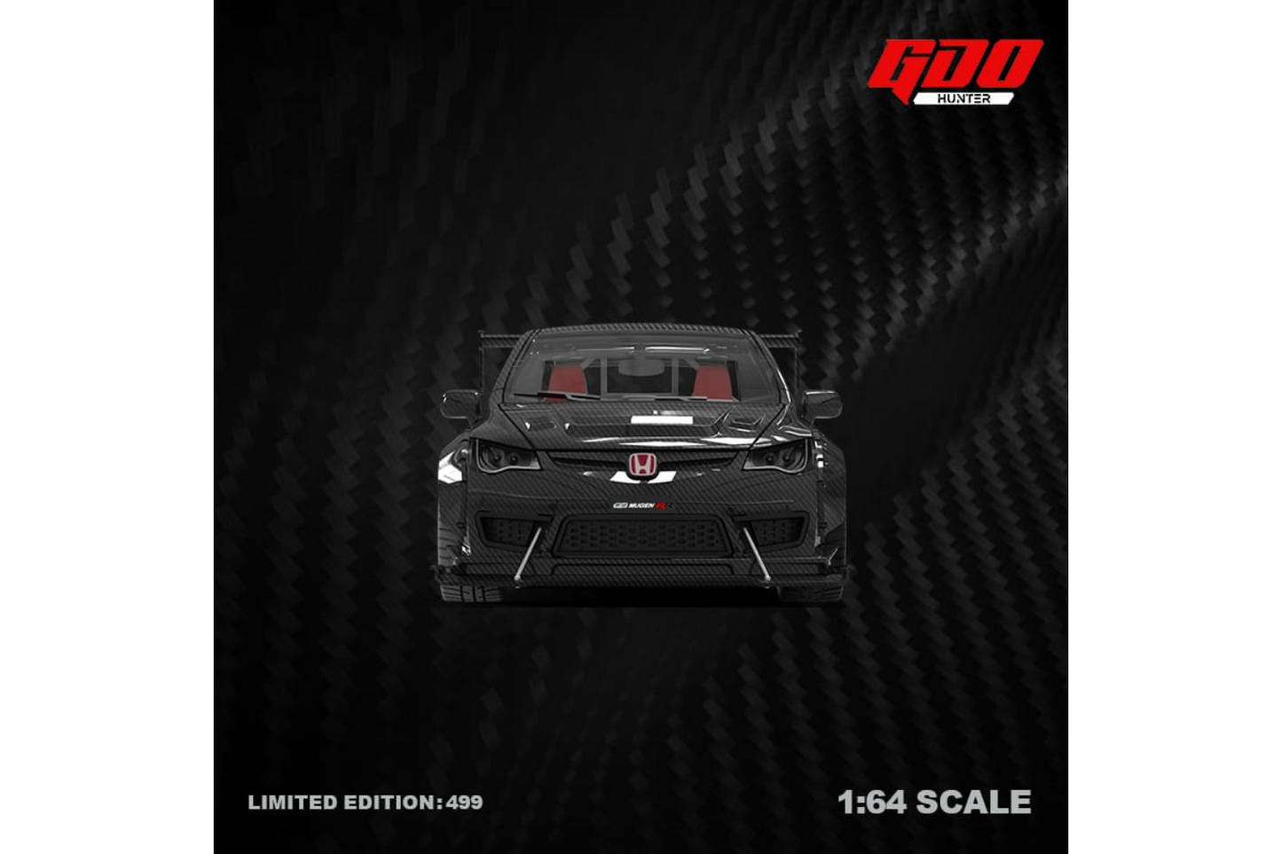 Time Micro x GDO 1/64 Honda Civic (FD2) Mugen RR in Full Black Carbon