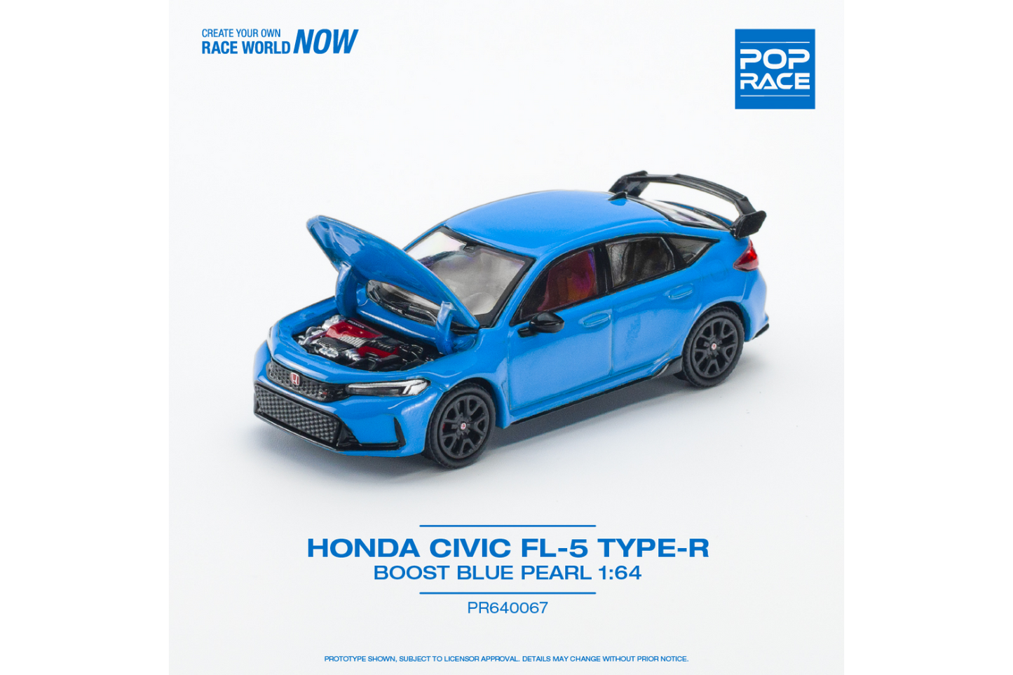 Pop Race 1/64 Honda Civic Type-R (FL5) in Boost Blue Pearl