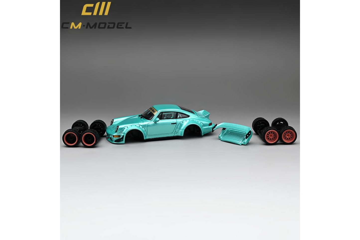 CM Model 1/64 Porsche 911 RWB964 in Metallic Tiffany Blue