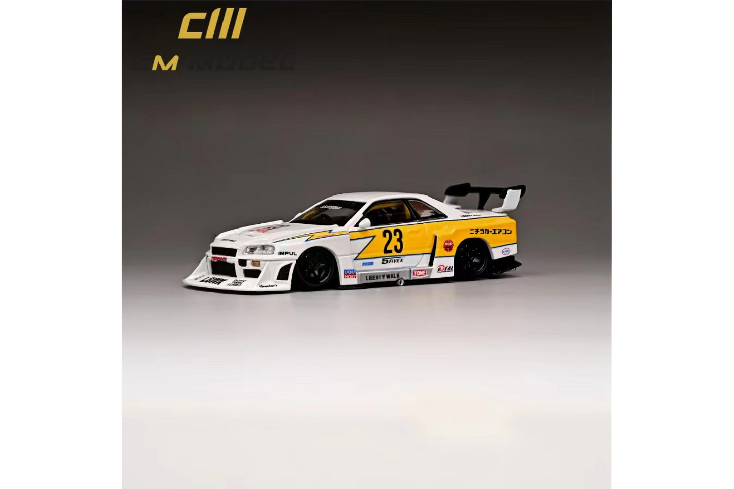 CM Model 1/64 Liberty Walk Nissan Skyline ER34 Super Silhouette #23 White Lightning