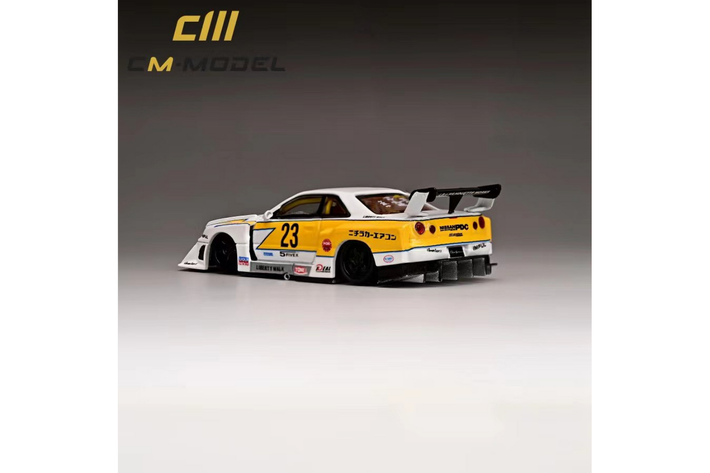 CM Model 1/64 Liberty Walk Nissan Skyline ER34 Super Silhouette #23 White Lightning