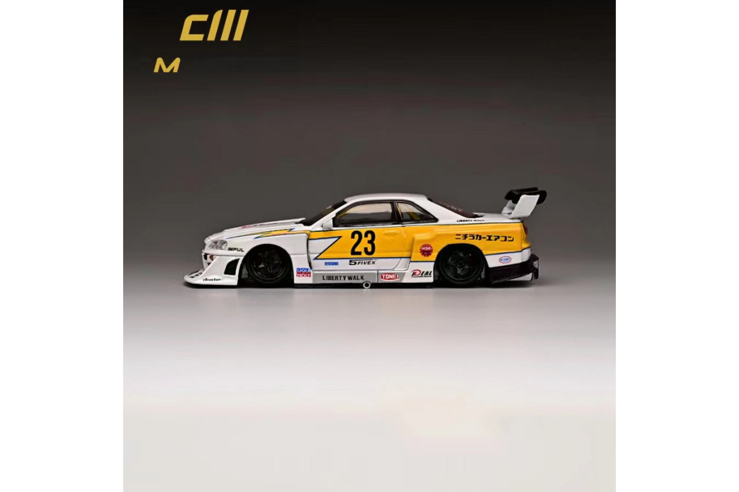 CM Model 1/64 Liberty Walk Nissan Skyline ER34 Super Silhouette #23 White Lightning