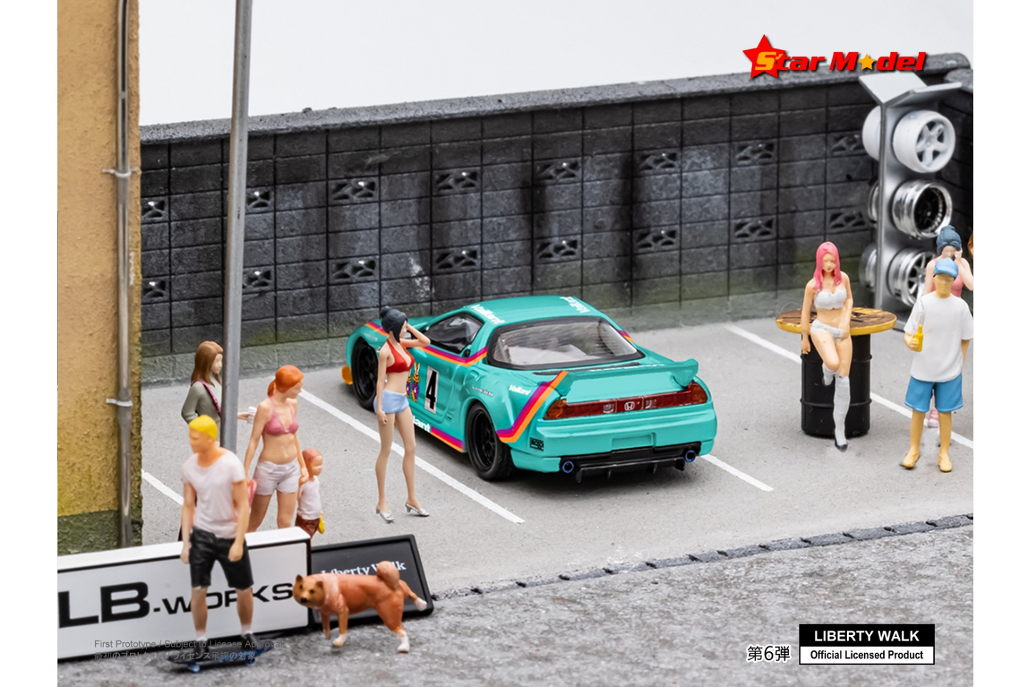 Star Model 1/64 Liberty Walk Honda NSX (NA1) in Green Vaillant Rabbit Livery