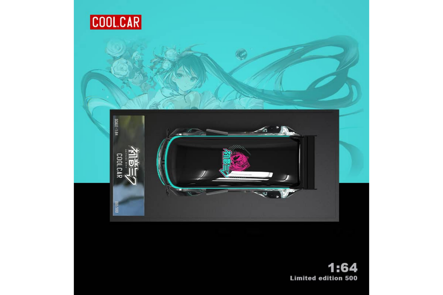 Cool Car 1/64 RWB VW T1 Van and Nissan 350z Trailer Set in Hatsune Miku Livery