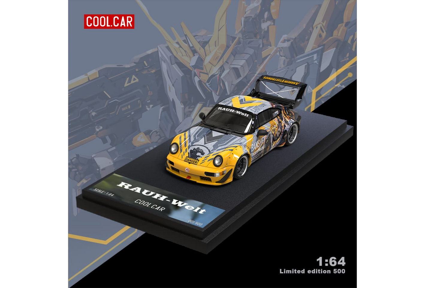 Cool Car 1/64 Porsche 911 RWB 964 "Banshee Unicorn Gundam"