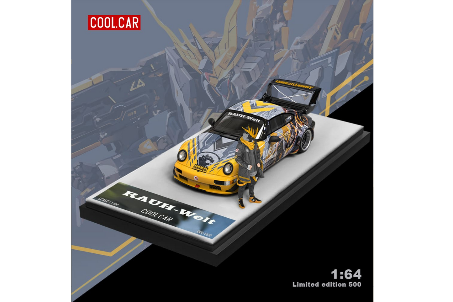 Cool Car 1/64 Porsche 911 RWB 964 "Banshee Unicorn Gundam"