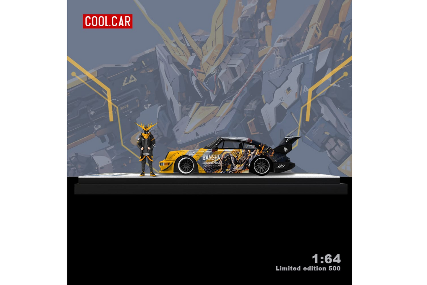 Cool Car 1/64 Porsche 911 RWB 964 "Banshee Unicorn Gundam"