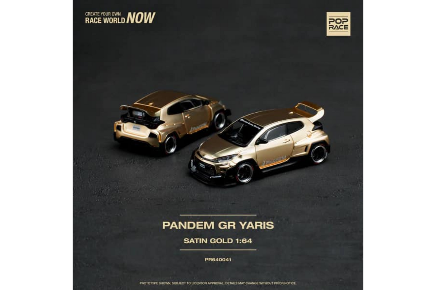 Pop Race 1/64 Rocket Bunny Toyota GR Yaris Pandem Wide Body in Satin Gold