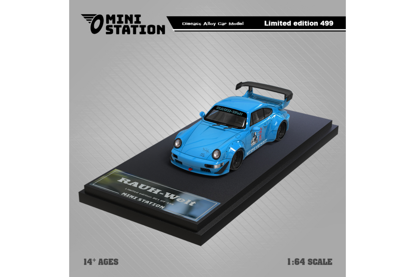 Mini Station 1/64 Porsche RWB 964 Hideyoshi Blue
