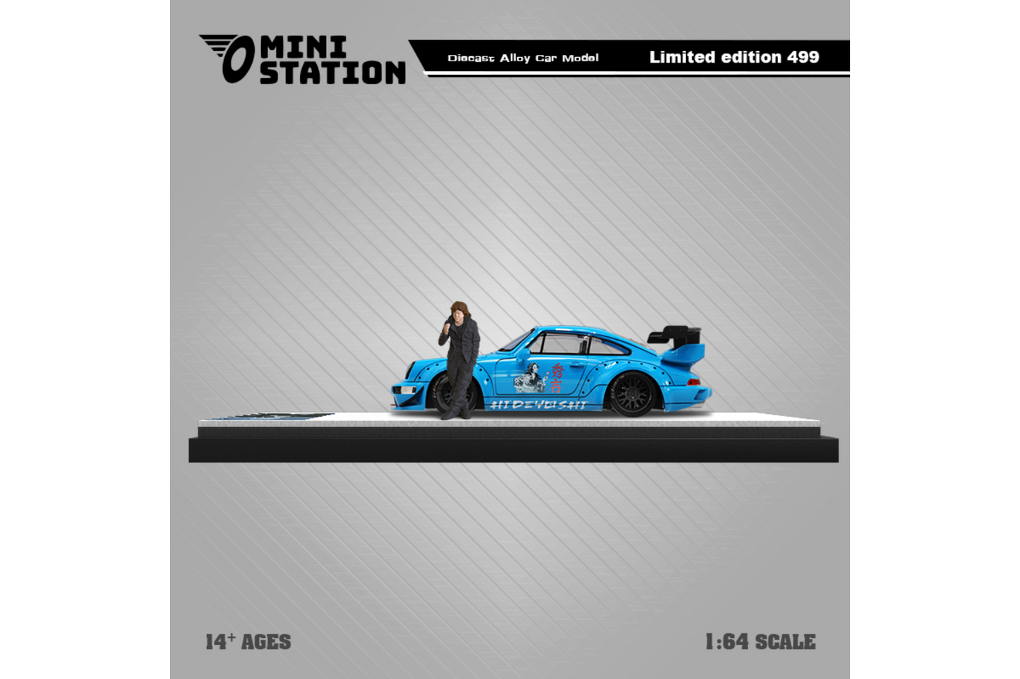 Mini Station 1/64 Porsche RWB 964 Hideyoshi Blue