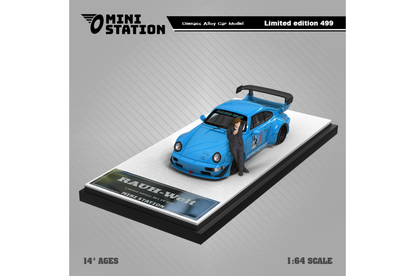 Mini Station 1/64 Porsche RWB 964 Hideyoshi Blue