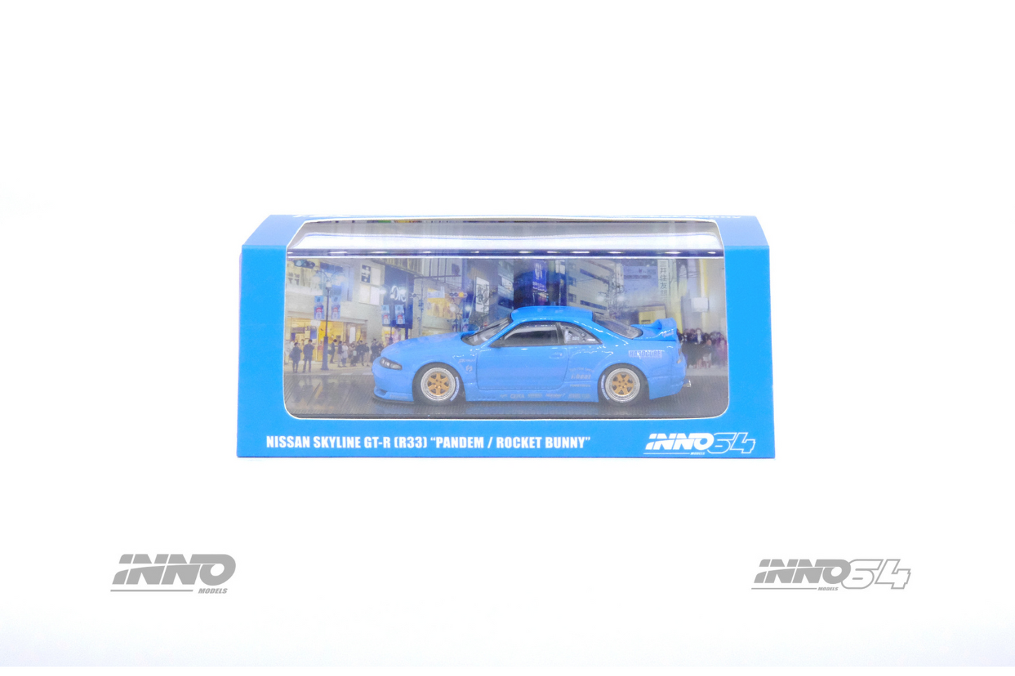 Inno64 Nissan Skyline GT-R (R33) Pandem Rocket Bunny in Blue