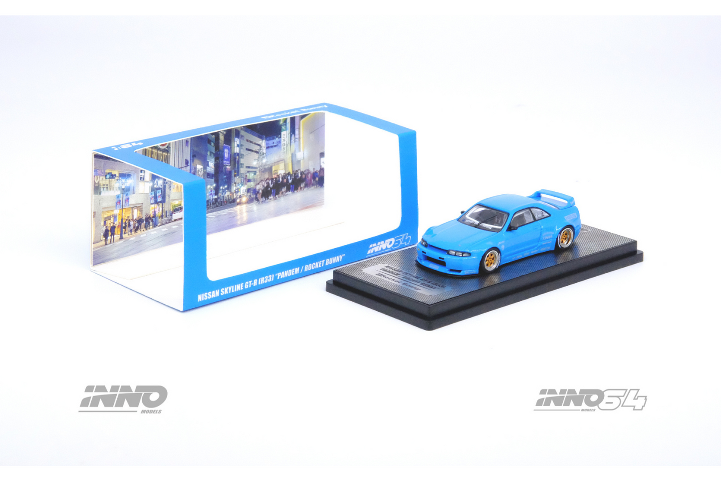 Inno64 Nissan Skyline GT-R (R33) Pandem Rocket Bunny in Blue