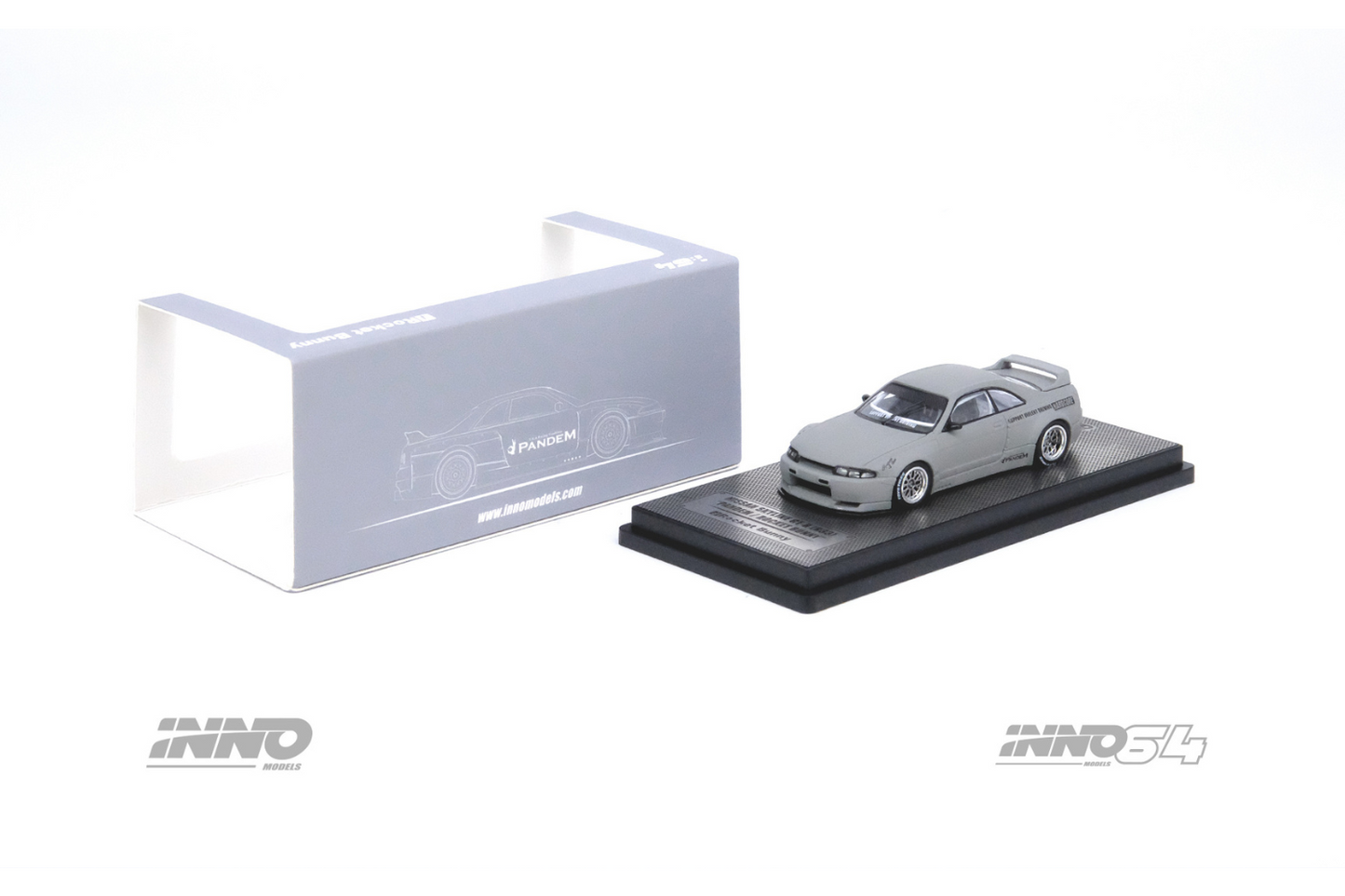 Inno64 Nissan Skyline GT-R (R33) Pandem Rocket Bunny in Matte Cement Gray