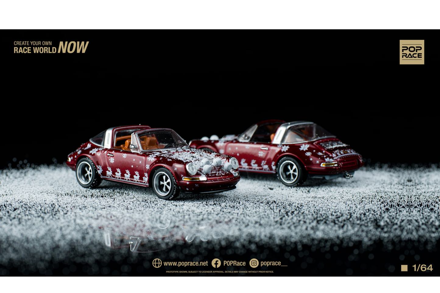 Pop Race 1/64 Singer Porsche 911 (964) Christmas Edition