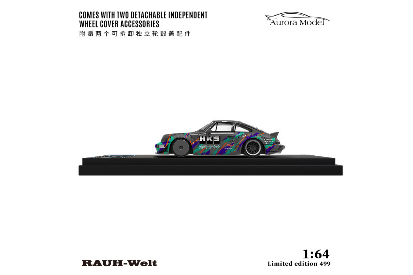Aurora Model 1/64 Porsche 911 RWB 964 Ducktail in HKS Livery