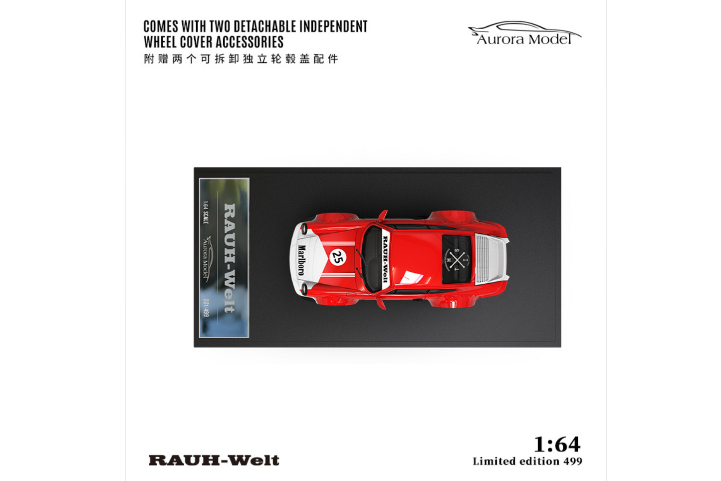 Aurora Model 1/64 Porsche 911 RWB 964 Ducktail in Marlboro Livery