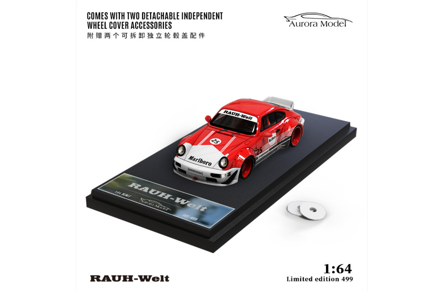 Aurora Model 1/64 Porsche 911 RWB 964 Ducktail in Marlboro Livery
