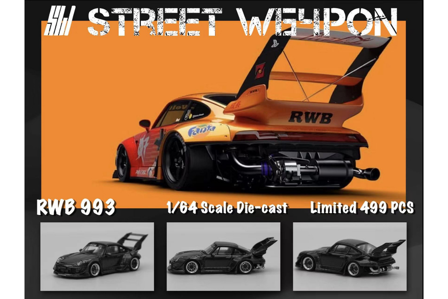Street Weapon 1/64 Porsche RWB 993 in Dragon Ball Z Livery