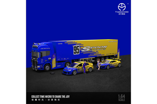 Time Micro 1/64 Spoon Honda Civic (FD2) - Honda NSX - Scania Container Truck Set